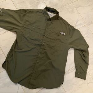 Columbia Green tamiami long sleeve PFG performance fishing gear Shirt